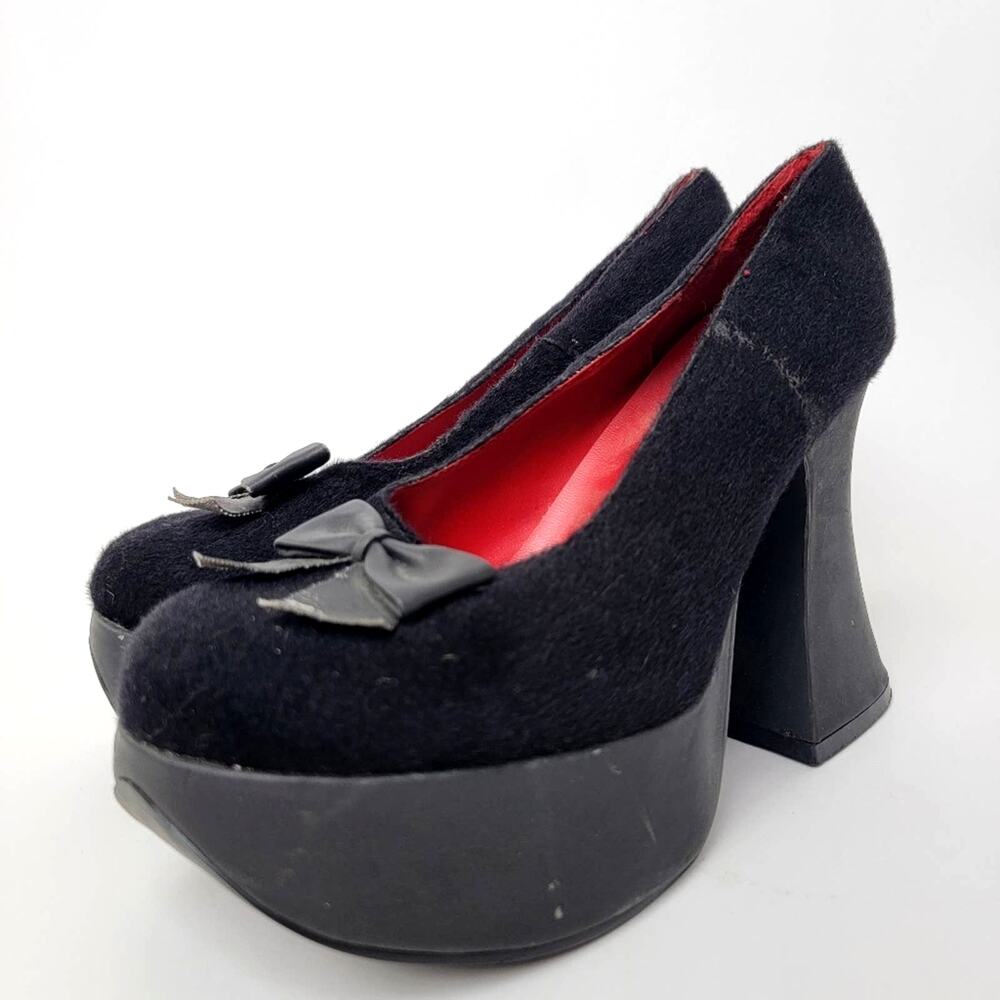 Vintage 90s Morbid Threads Goth High Heel Platform Witchy Shoes - 8 - Picture 2 of 10